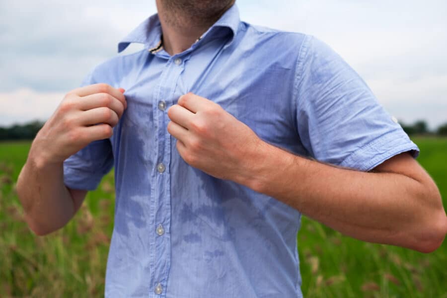 Hyperhidrosis causes excessive sweating in the armpits
